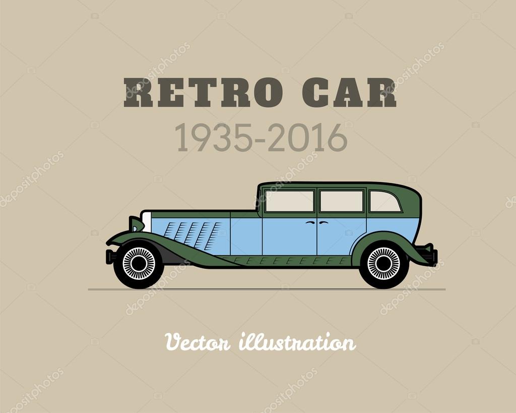 Retro car vintage collection, classic garage sign, vector illustration background, can be used for design card infographics