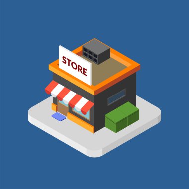 Düz izometrik depolamak logosu