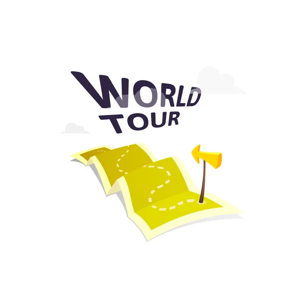 World tour koncepció logó — Stock Vector