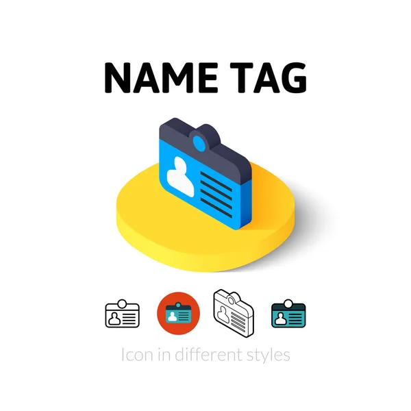 Icono de etiqueta de nombre en estilo diferente — Archivo Imágenes Vectoriales