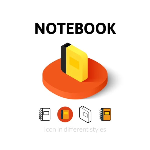 Notebook-ikonen i annorlunda stil — Stock vektor