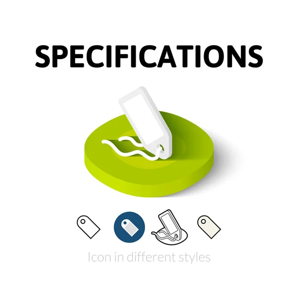 Spezifikationssymbol in anderem Stil — Stockvektor