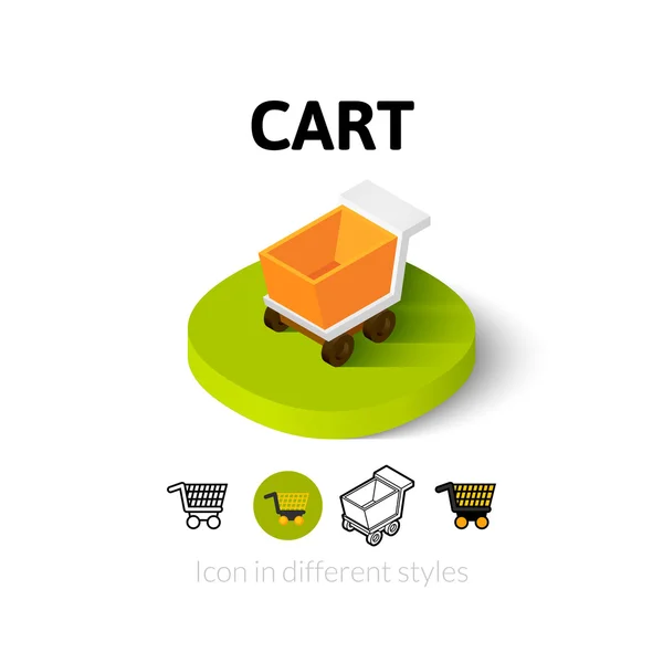 Cart icon in different style — Stock Vector