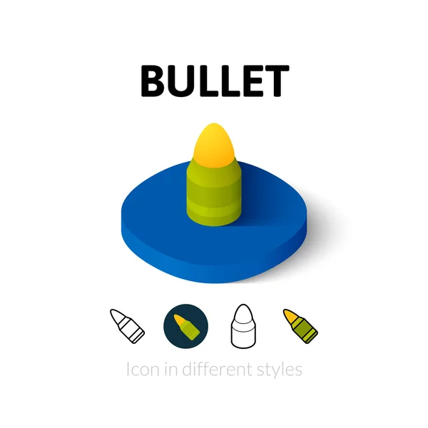 Bullet ikonra, különböző stílusban — Stock Vector