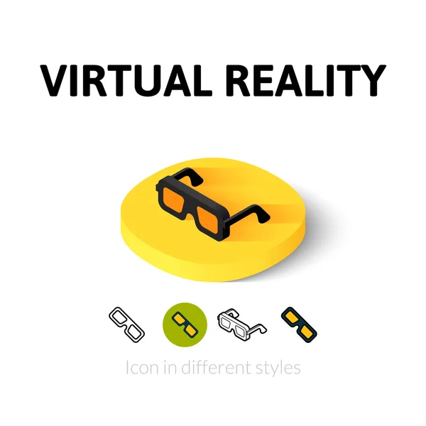 Virtual reality icon in different style — Stock Vector