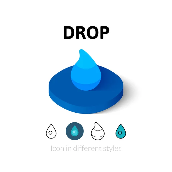 Drop pictogram in verschillende stijl — Stockvector