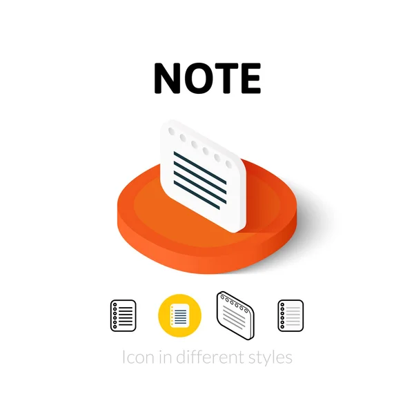 Notizsymbol in anderem Stil — Stockvektor