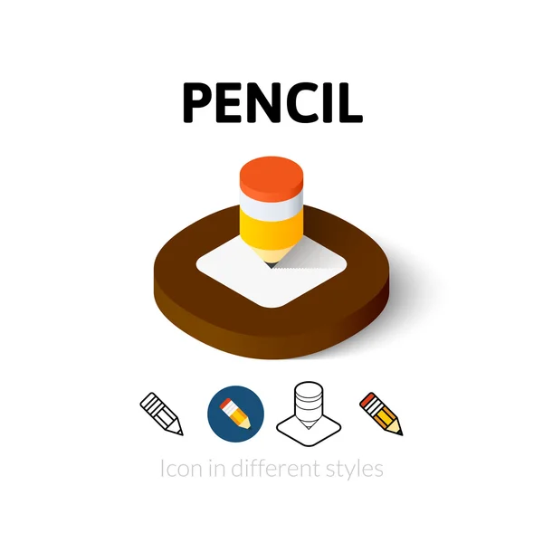 Pencil icon in different style — Stock Vector