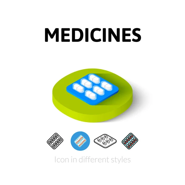 Icono de medicamentos en un estilo diferente — Vector de stock