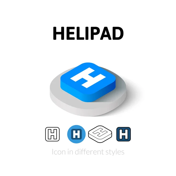 Helikopterplatform pictogram in verschillende stijl — Stockvector