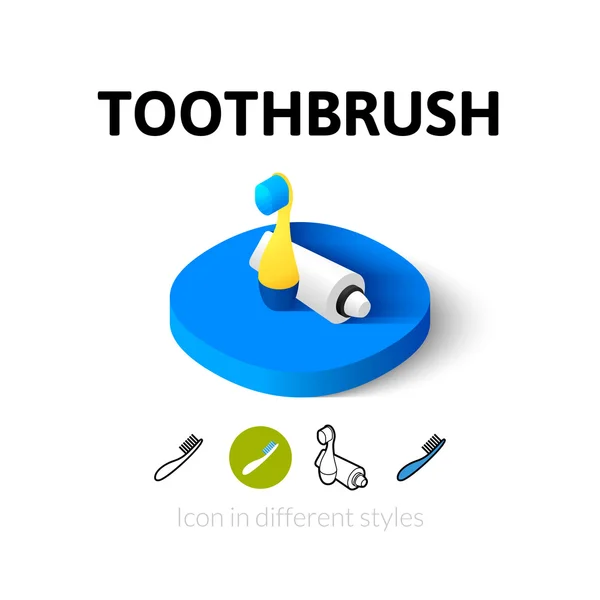 Toothbrush icon in different style — Stock Vector