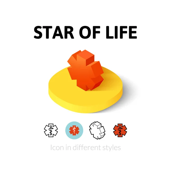Ster van leven pictogram in verschillende stijl — Stockvector