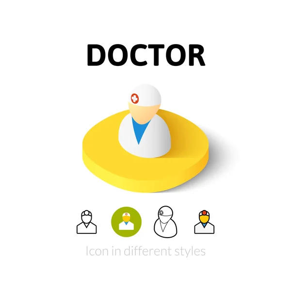 Icono del médico en estilo diferente — Archivo Imágenes Vectoriales