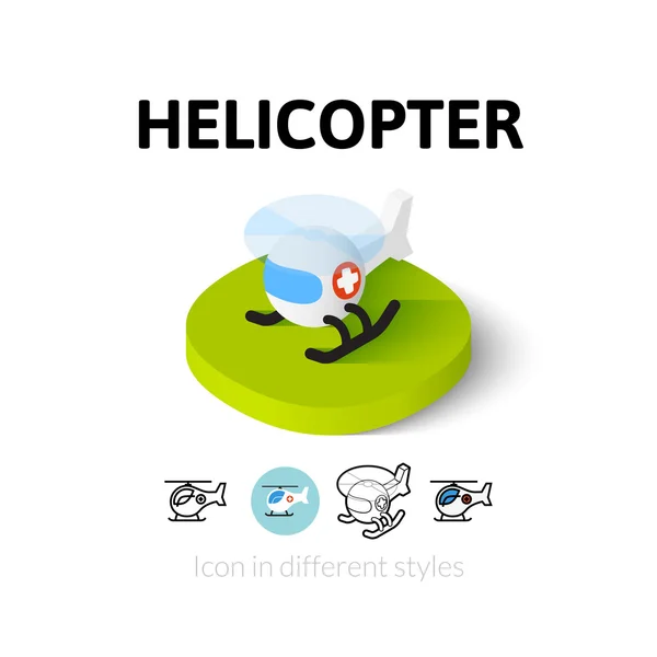 Helikopter pictogram in verschillende stijl — Stockvector