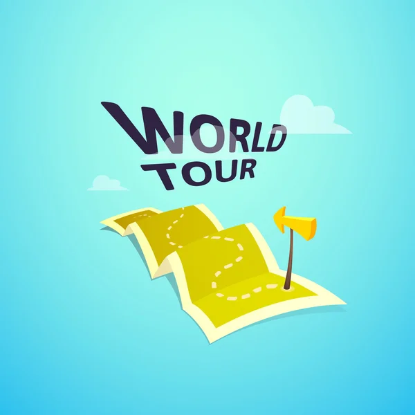 World tour koncepció logó — Stock Vector