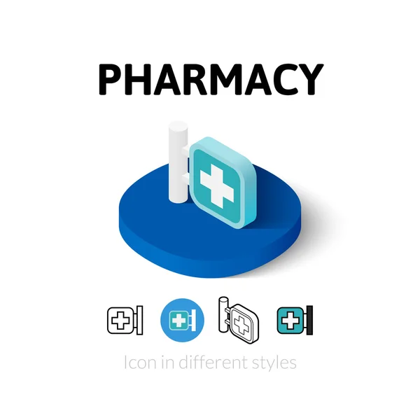 Ícone de farmácia em estilo diferente —  Vetores de Stock