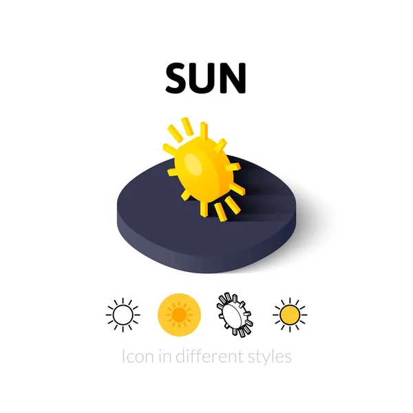 Icona del sole in stile diverso — Vettoriale Stock