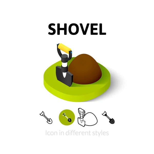 Shovel icon in different style — Stock Vector