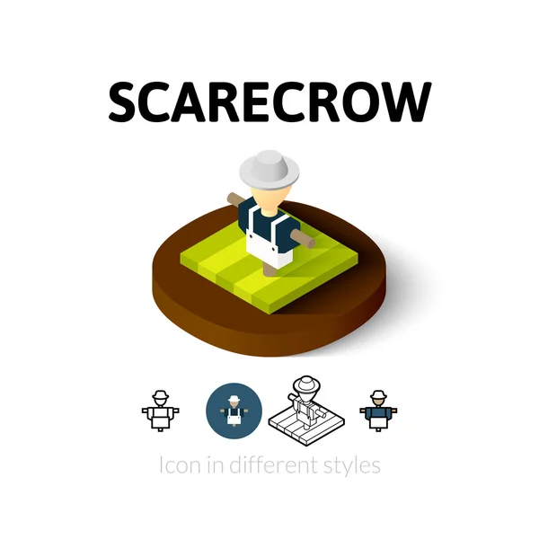Scarecrow icon in different style — Stock Vector