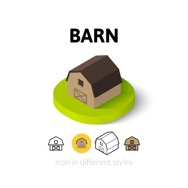 Barn icon in different style — Stock Vector