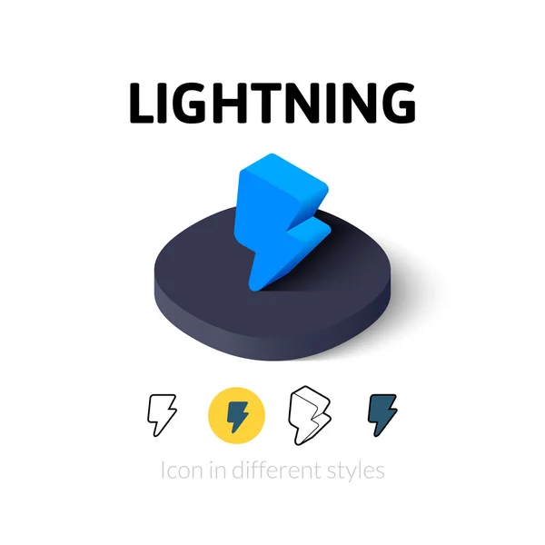 Lightning icon in different style — Stock Vector