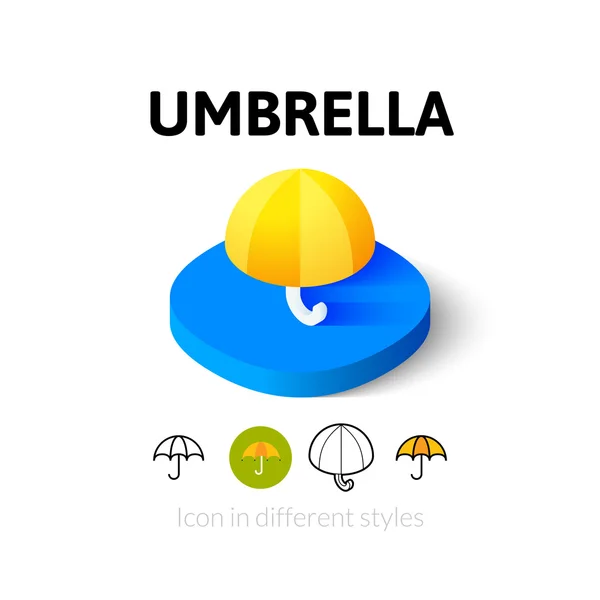 Umbrella icon in different style — Stock Vector