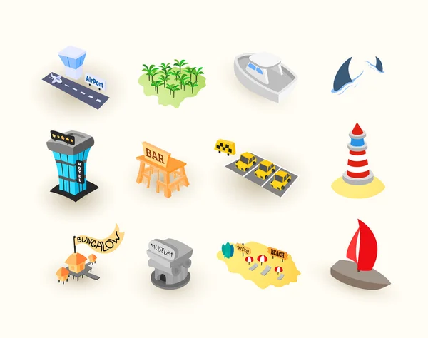 Vakantie reizen icons set — Stockvector