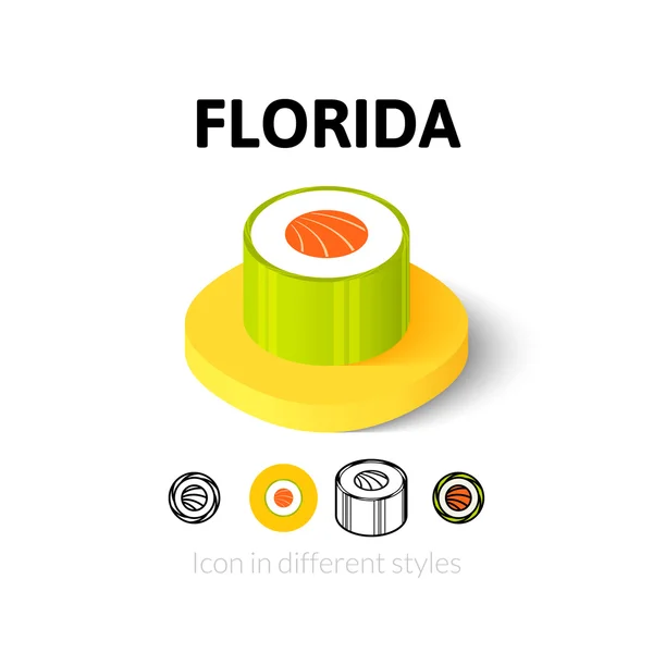 Florida icon in different style — Stock Vector