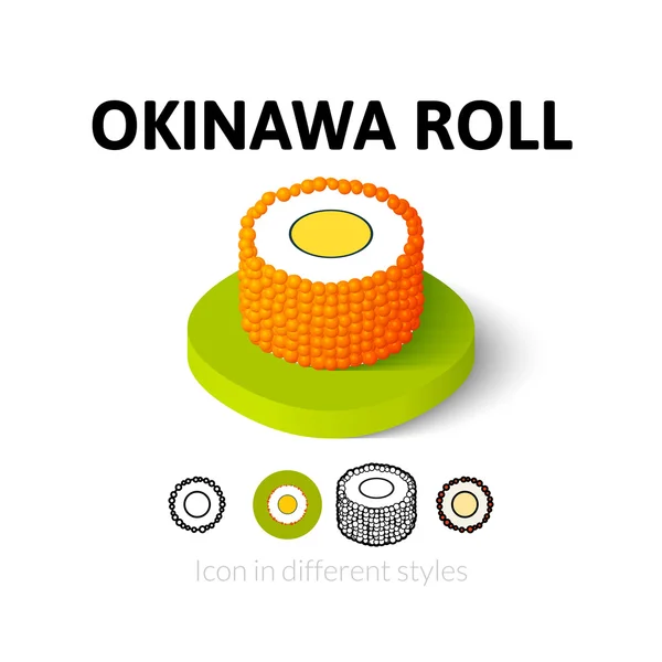 Okinawa roll icon in different style — Stock Vector