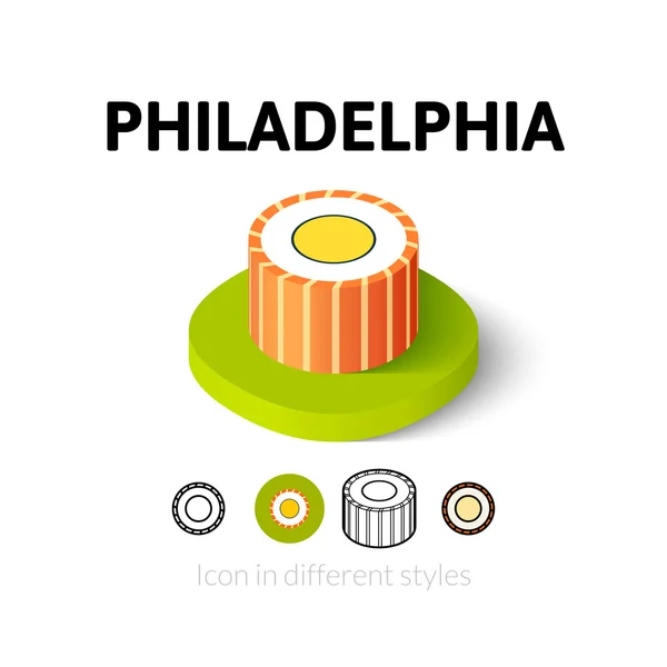 Philadelphia icon in different style — Stock Vector