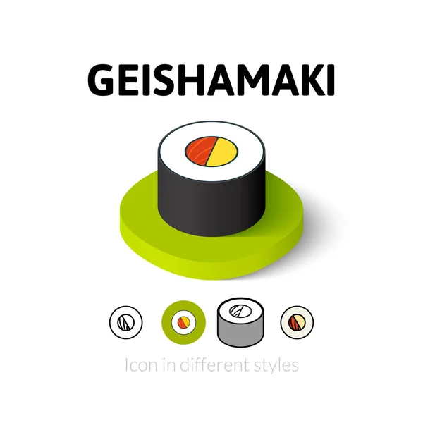 Geishamaki icon in different style — Stock Vector