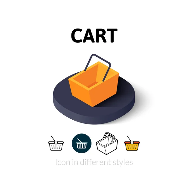 Cart icon in different style — Stock Vector