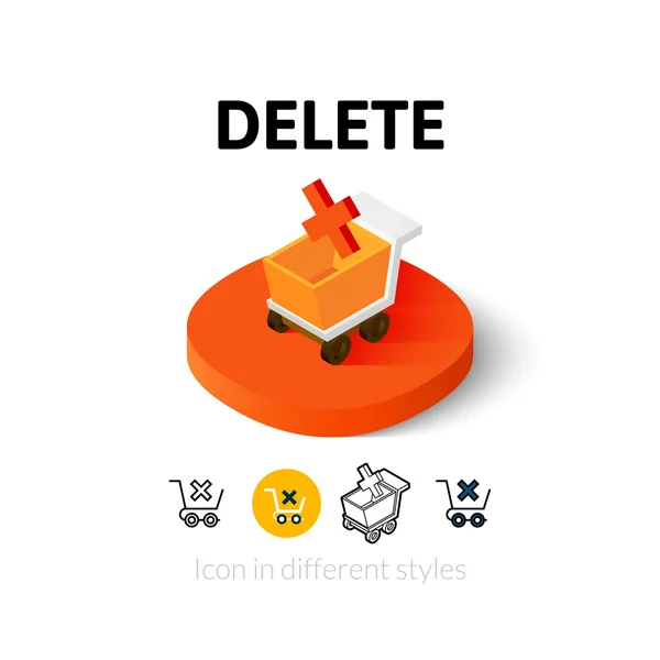 Delete icon in different style — Stock Vector