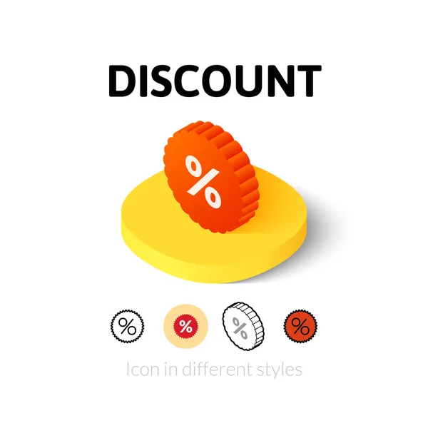 Discount icon in different style — Stock Vector