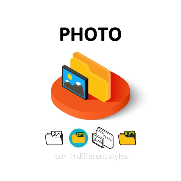 Photo icon in different style — Stock Vector