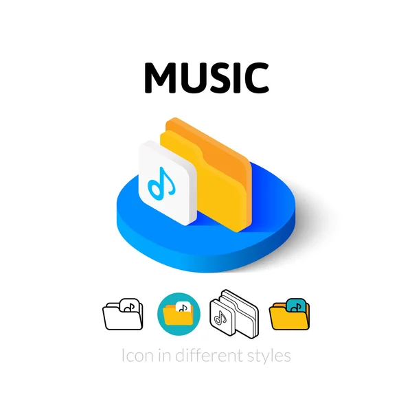 Music icon in different style — Stock Vector