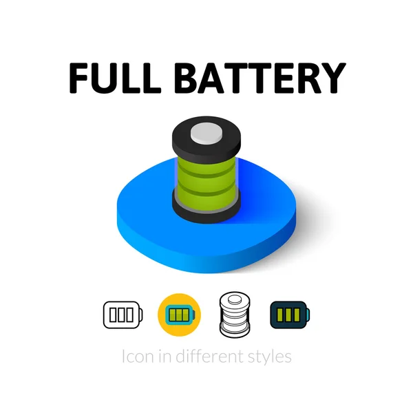 Icône de batterie complète dans un style différent — Image vectorielle