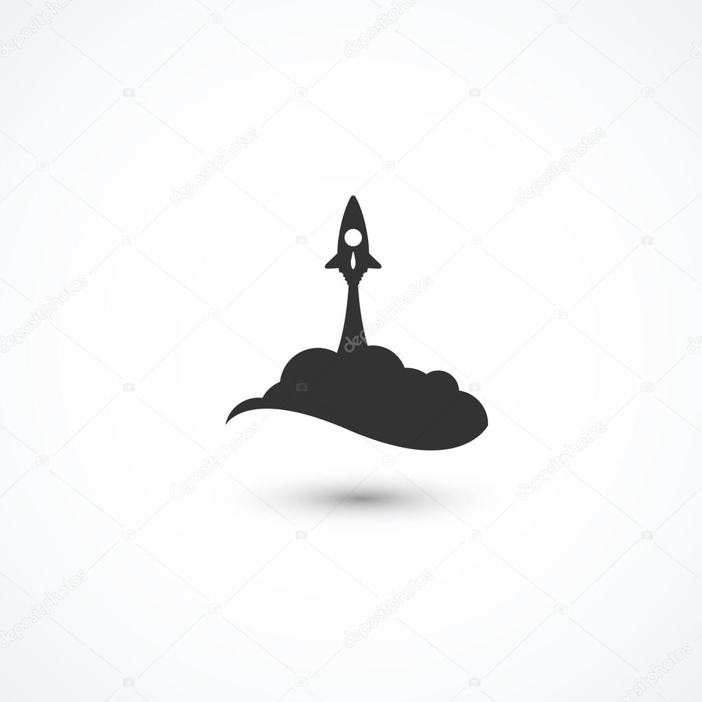 Black rocket and cloud