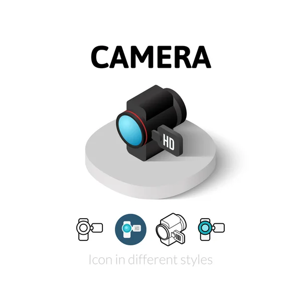 Camera icon in different style — Stock Vector