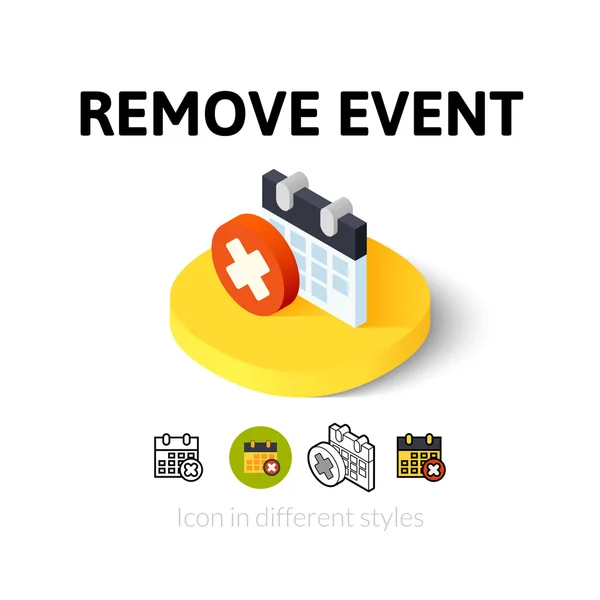 Remove event icon in different style — Stock Vector