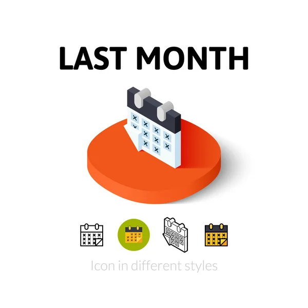 Vorige maand pictogram in verschillende stijl — Stockvector