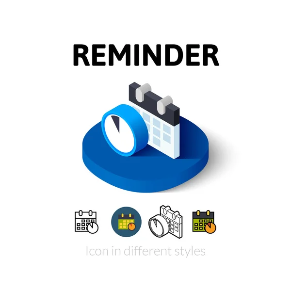 Ícone de lembrete em estilo diferente —  Vetores de Stock