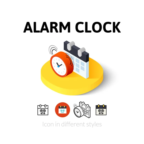 Icono de reloj despertador en estilo diferente — Vector de stock