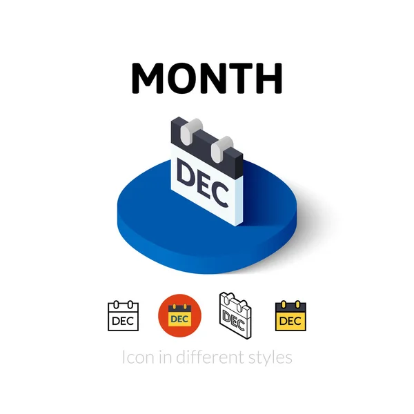 Month icon in different style — Stock Vector