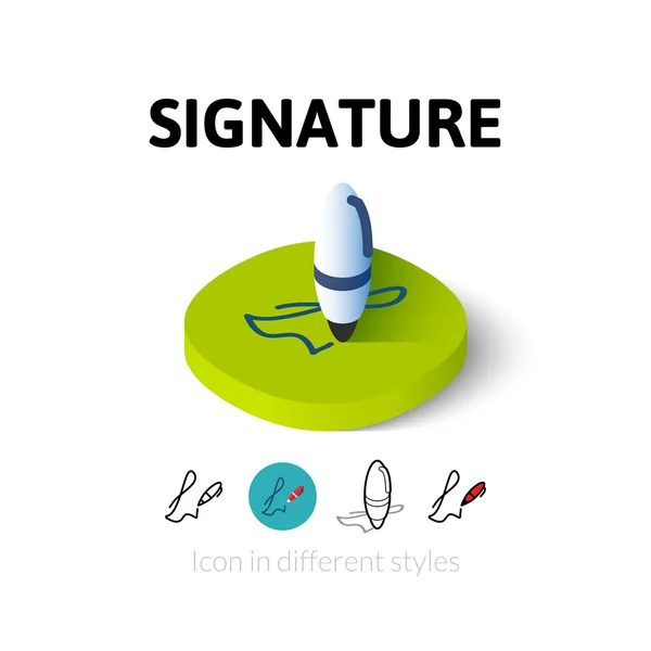 Signature icon in different style — Stock Vector