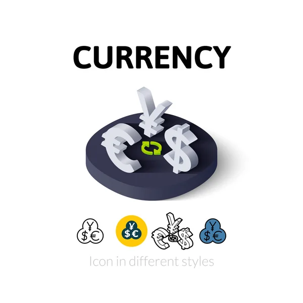 Currency icon in different style — Stock Vector