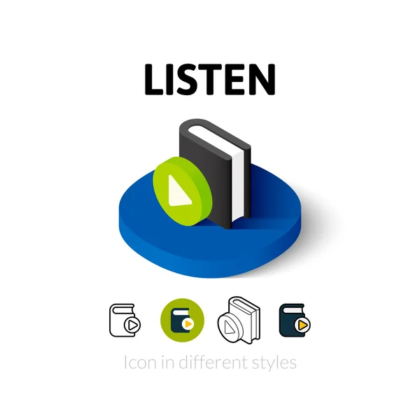 Listen icon in different style — Stock Vector