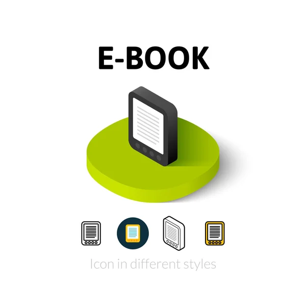 E-Book εικονίδιο στο διαφορετικό στυλ — Διανυσματικό Αρχείο