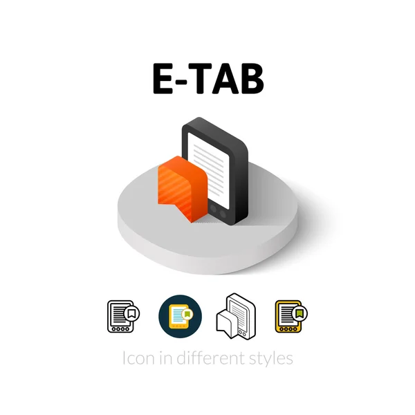 E-Tab icono en estilo diferente — Archivo Imágenes Vectoriales