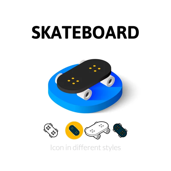 Skateboard ikonen i annorlunda stil — Stock vektor
